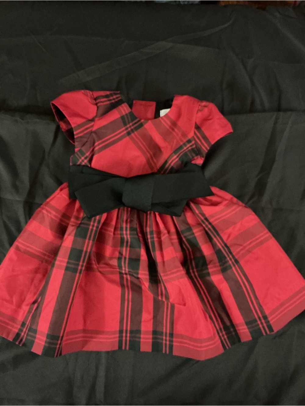 Ralph Lauren Red Plaid Dress with Black Bow